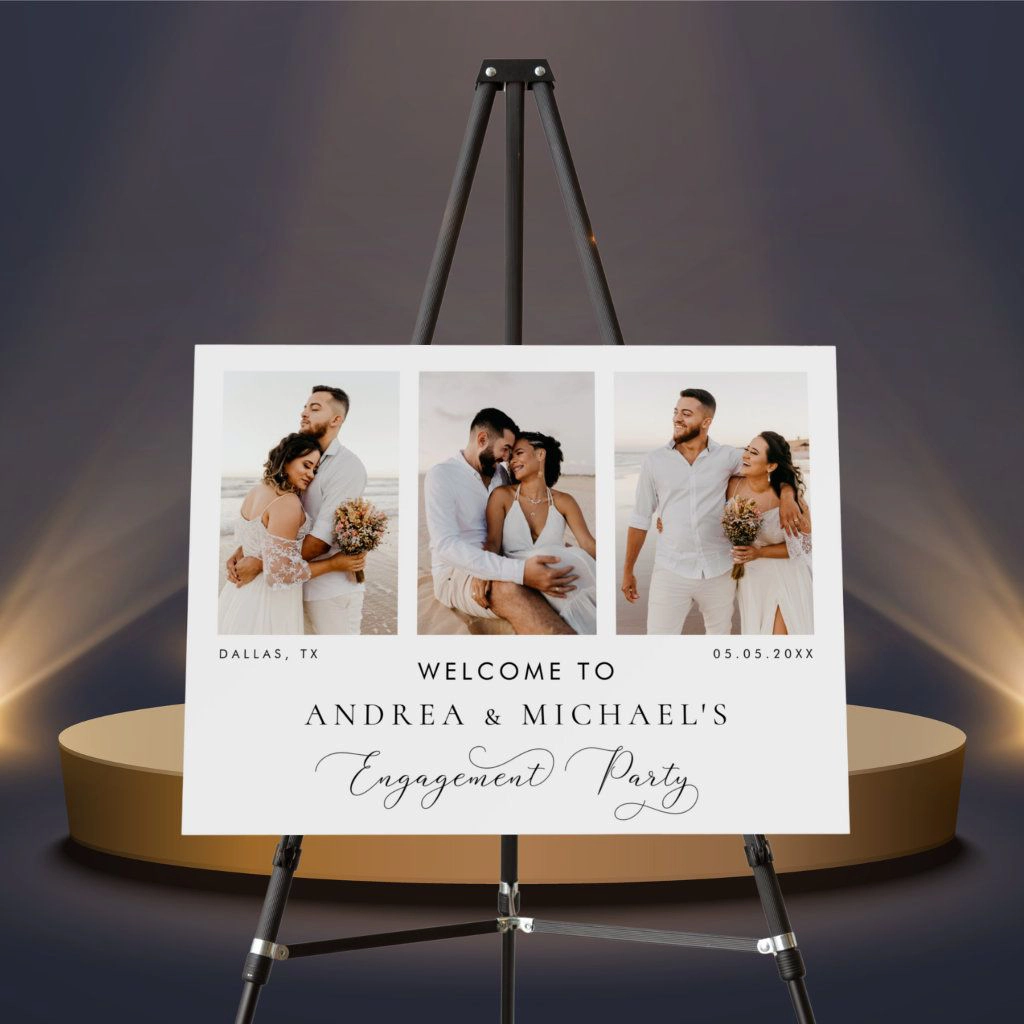 Modern Couple Photo Welcome Board